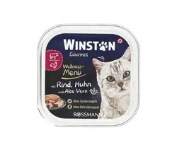 ووم گربه وینستون گورمت بیف و مرغ با آلورا Winston Gourmet Rind &Huhn und aloe vera
