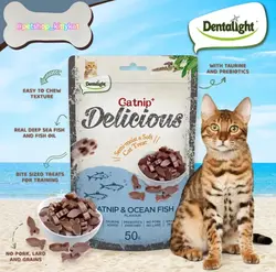 تشویقی گربه مرطوب و نرم با کتنیپ و ماهی اقیانوسی دنتالایت Dentalight catnip Delicious