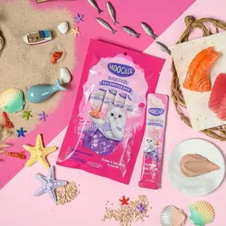 بستنی گربه موچی طعم ماهی تن و سالمون MOOCHIE