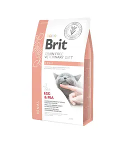 غذای خشک رنال گربه بدون غلات بریت کر با تخم مرغ و نخود فرنگی Brit care renal egg & pea