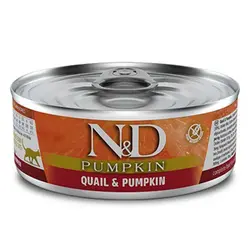 کنسرو گربه ان اند دی N&D با طعم بلدرچین و کدو حلوایی ۸۰ گرم (Farmina N&D Canned Cat Food With quail , pumpkin)