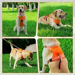 قلاده تنی همراه با بند جمع شونده سگ ها Dog Harness & Retractable Dog Leash All in One, Retractable Hands Free