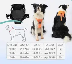 قلاده تنی همراه با بند جمع شونده سگ ها Dog Harness & Retractable Dog Leash All in One, Retractable Hands Free