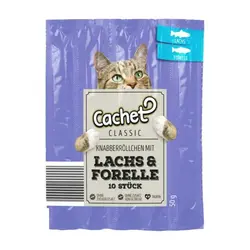 تشویقی مدادی گربه طعم ماهی سالمون و قزل آلا کچت Cachet lachs & forelle