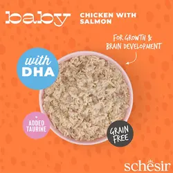 کنسرو بچه گربه مرغ با سالمون شسیر ۷۰ گرم  CHICKEN WITH SALMON IN BROTH 70G IN CAN