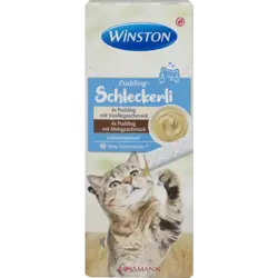 بستنی گربه وینستون با طعم جدید وانیل و مالت (winston pudding schleckerli)