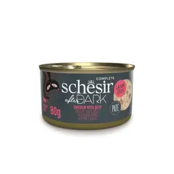 کنسرو گربه پته مرغ و بیف افتر دارک شسیر ۸۰ گرم  Schesir after dark chicken with beef