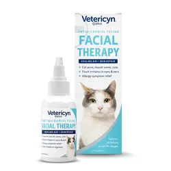 محلول درمان آکنه زیر چانه گربه وتریسین vetericyn facial therapy