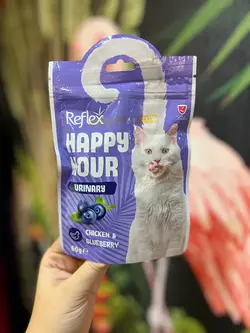 تشویقی گربه یورینری مرغ و بلوبری رفلکس ۶۰ گرم Reflex Happy Hour urinary