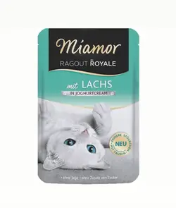 پوچ گربه گورمت با طعم ماهی قزل آلا با خامه ماست میامور 100 گرم Miamor ragout royal Gourmet-vielfalt in cream