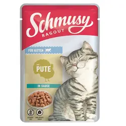 پوچ بچه گربه بدون غلات گوشت بوقلمون در سس مدل خورشتی اشموزی ۱۰۰ گرم Schmusy ragout Pute in sauce