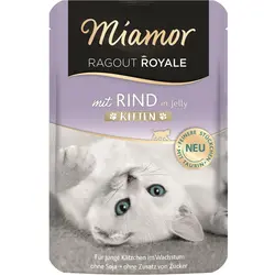 پوچ بچه گربه با گوشت بیف در ژله میامور ۱۰۰ گرم Miamor ragout royal kitten
