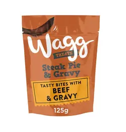 تشویقی سگ استیک و خورشت گوشت وگ ۱۲۵ گرم Wagg treats steak pie & gravy