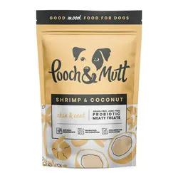 تشویقی سگ پوست و مو میگو و نارگیل پوچ اند مات ۱۲۰ گرم Pooch&mutt skin&coat