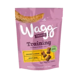تشویقی آموزشی سگ مرغ با پنیر وگ ۱۲۵ گرم Wagg treats training