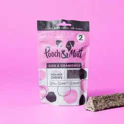 تشویقی جویدنی آرام بخش سگ پوچ اند مات ۹۰ گرم Pooch&mutt calming Fish hide chews