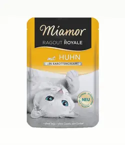پوچ گربه گورمت با طعم مرغ با خامه هویج میامور 100 گرم Miamor ragout royal Gourmet-vielfalt in cream