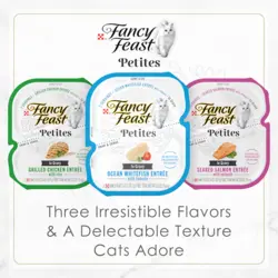 ووم گربه ماهی سفید اقیانوس با گوجه فرنگی فنسی فیست ۴۰ گرم Fancy Feast Petites gravy collection