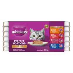 خوراک کاسه ای پته گربه ویسکاس طعم بیف ۳۷.۵ گرم Whiskas Perfect Portion Pate in natural juices