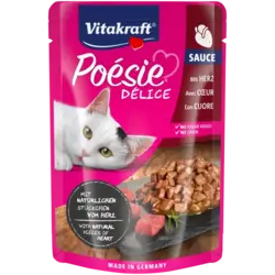 پک ۱۲ عددی پوچ گربه بدون غلات ویتاکرافت با قلب ۸۵ گرم Vitakraft poésie délice mit herz