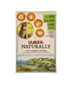 پوچ گربه آی امز گوشت بره نیوزیلندی در سس ۸۵ گرم IAMS naturally with New Zealand lamb in gravy