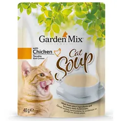 سوپ گربه گاردن میکس با مرغ ۴۰ گرمی Garden mix cat soup with chicken