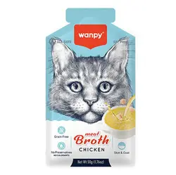 سوپ گربه ونپی بدون غلات با گوشت مرغ ۵۰ گرم Wanpy meat broth chicken