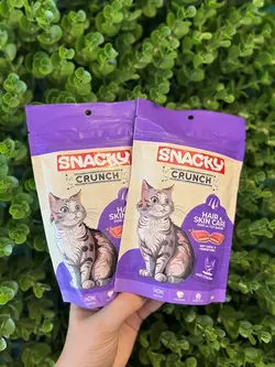 تشویقی گربه کرانچی اسنکی حمایت از پوست و مو طرح جدید (Snacky crunch hair and skin care)
