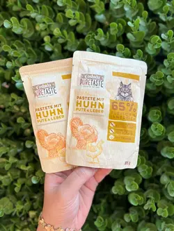 پوچ گربه کوشیدا بافت کیک گوشت مرغ و بوقلمون و جگر ۸۵ گرم  Coshida pure taste Pastete mit Huhn pute & leber