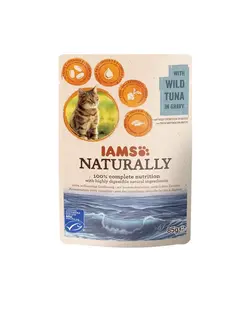 پوچ گربه آی امز ماهی تن وحشی در سس ۸۵ گرم IAMS naturally with wild tuna in gravy