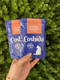 پوچ گربه کوشیدا گوشت گوساله و بوقلمون در سس در ژله ۱۰۰ گرمی Coshida mit kalb & truthahn in sauce