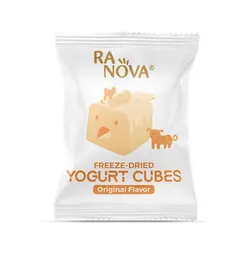 تشویقی ماست فریز دراید گربه در ۴ طعم  Ra Nova freeze dried pet treat