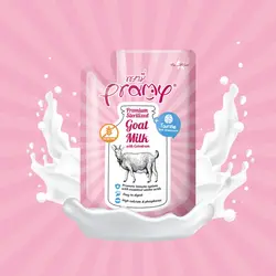 سوپ گربه شیر بز استریل شده با کلستروم و تائورین پرمی ۶۰ گرم Pramy premium sterilized goat milk with colostrum