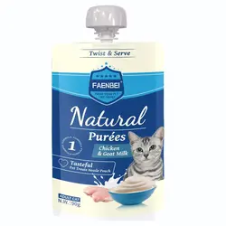 پودینگ گربه فنبی ماهی تن و کاد ۹۰ گرم Faenbei Natural purees