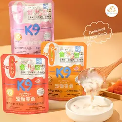 پوچ سگ شیر بز با گوشت مرغ برند کی ۹ وزن ۷۰ گرم K9 pet snacks stewed chicken with goat milk