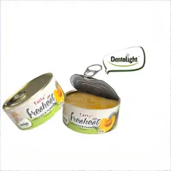 کنسرو گربه با طعم مرغ و کدو حلوایی دنتالایت ۸۰ گرمی Dentalight cat can with chicken & pumpkin