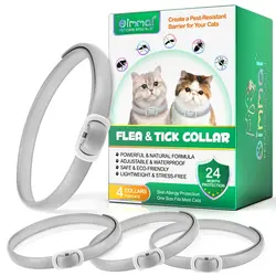 قلاده گربه ضد کک و کنه (رنگ خاکستری) اویمال بسته ۴ عددی Oimmal Flea & Tick Collar
