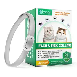 قلاده گربه ضد کک و کنه (رنگ خاکستری) اویمال بسته ۴ عددی Oimmal Flea & Tick Collar