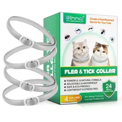 قلاده گربه ضد کک و کنه (رنگ خاکستری) اویمال بسته ۴ عددی Oimmal Flea & Tick Collar