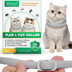 قلاده گربه ضد کک و کنه (رنگ خاکستری) اویمال بسته ۴ عددی Oimmal Flea & Tick Collar