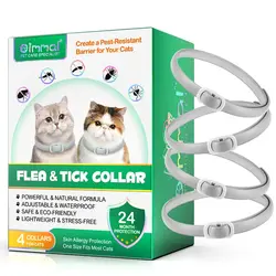 قلاده گربه ضد کک و کنه (رنگ خاکستری) اویمال بسته ۴ عددی Oimmal Flea & Tick Collar