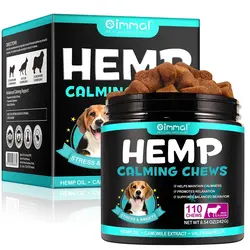 مکمل جویدنی آرامش بخش سگ با طعم بیف اویمال ۱۱۰ عددی Oimmal Hemp calming chews