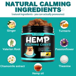 مکمل جویدنی آرامش بخش سگ با طعم بیف اویمال ۱۱۰ عددی Oimmal Hemp calming chews