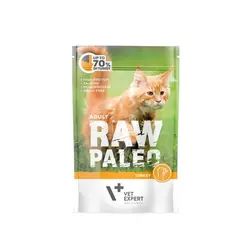 پوچ بچه گربه وت اکسپرت طعم گوشت بوقلمون ۱۰۰ گرم Raw paleo cat pouches