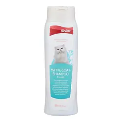 شامپو گربه های سفید با عصاره بابونه بایولاین Bioline white coat shampoo for cats