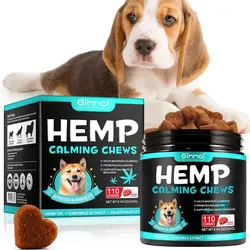 مکمل جویدنی آرامش بخش سگ با طعم بیکن اویمال ۱۱۰ عددی Oimmal Hemp calming chews