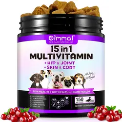 مکمل جویدنی مولتی ویتامین سگ اویمال ۱۵۰ عددی Oimmal multivitamin 15 in 1
