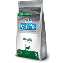 غذا خشک درمانی گربه های دارای اضافه وزن وت لایف ۲ کیلوگرم Farmina Vet Life Obesity Feline Formula Cat Food, 2kg