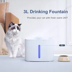 آبخوری اتوماتیک سفید رنگ چراغ دار ۳ لیتری pet water fountain