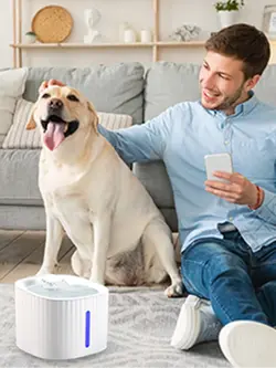 آبخوری اتوماتیک سفید رنگ چراغ دار ۳ لیتری pet water fountain